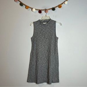Madewell grey ribbed mock neck swing dress